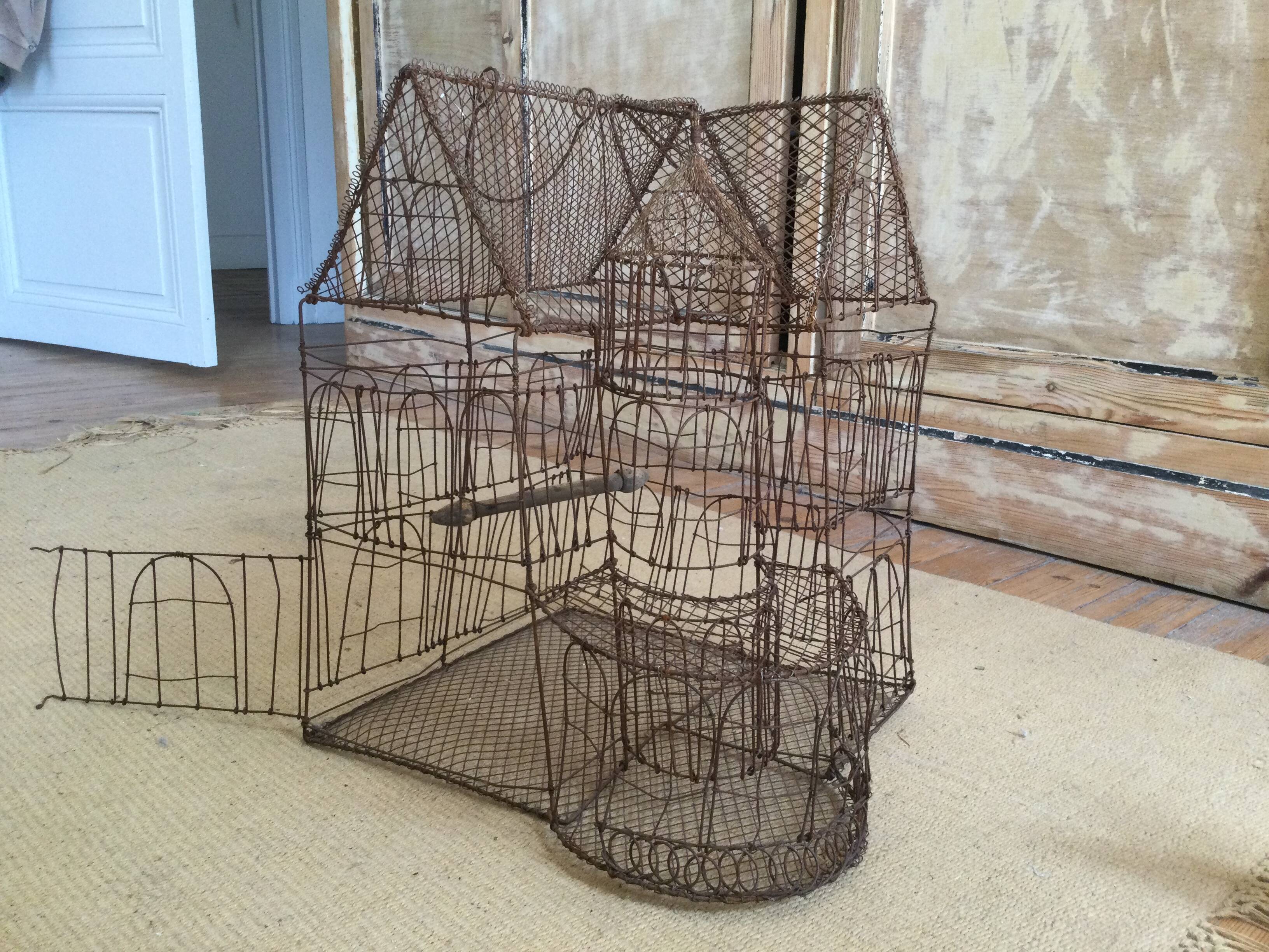 Handmade wire birdcage