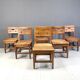 Vintage oak brutalist chairs, 1960s