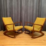 Pair of rocking chairs, designed by Georg Jensen, Kubus Møbler, Denmark, 1950s