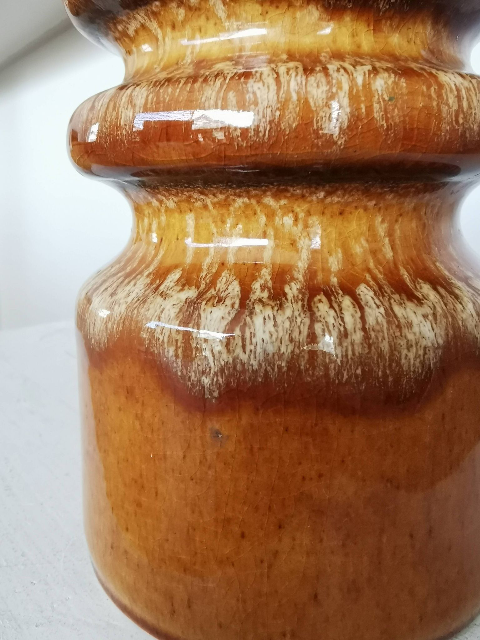 Vase vintage en céramique : poterie ouest-allemande des années 1970