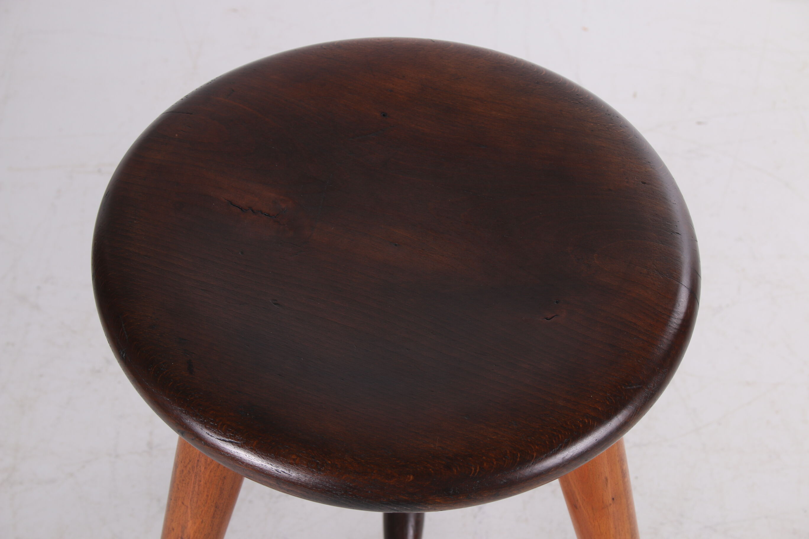 Very Old Oak Elegant stool 1920s with a beautiful patina.