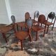 Set of 6 mid century Brutalist teak and steel dining chairs, 1960s