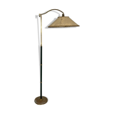 Arredoluce Monza, vintage brass and leather floor lamp. 40s
