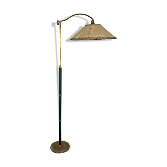 Arredoluce Monza, vintage brass and leather floor lamp. 40s