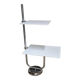 Vintage chrome flower stand with two white shelves, 1970s, Czechoslovakia, 35 × 54 × 100 cm