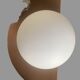 opaline ball wall light with ceramic/terracotta surround