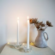 2 clear glass candle holders from Reims
