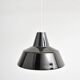 Black enamel ceiling lamp by Louis Poulsen, 1950s