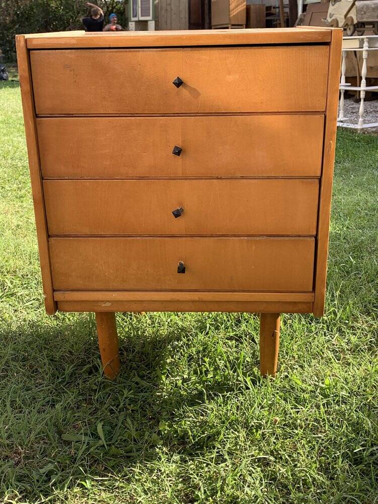 Commode mid-century en teck marron compacte, design 1960s, production République tchèque
