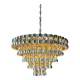 Gaetano Sciolari 5-tier chandelier, brass & crystal, Italy, 1970s