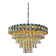 Gaetano Sciolari 5-tier chandelier, brass & crystal, Italy, 1970s