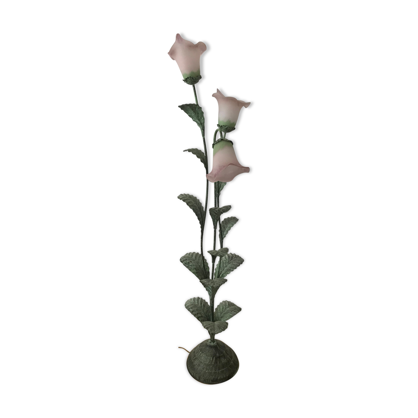 "Flower" metal lamp and coloured glassware