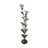 "Flower" metal lamp and coloured glassware