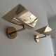 Pair of vintage adjustable solid brass wall lights France 1970