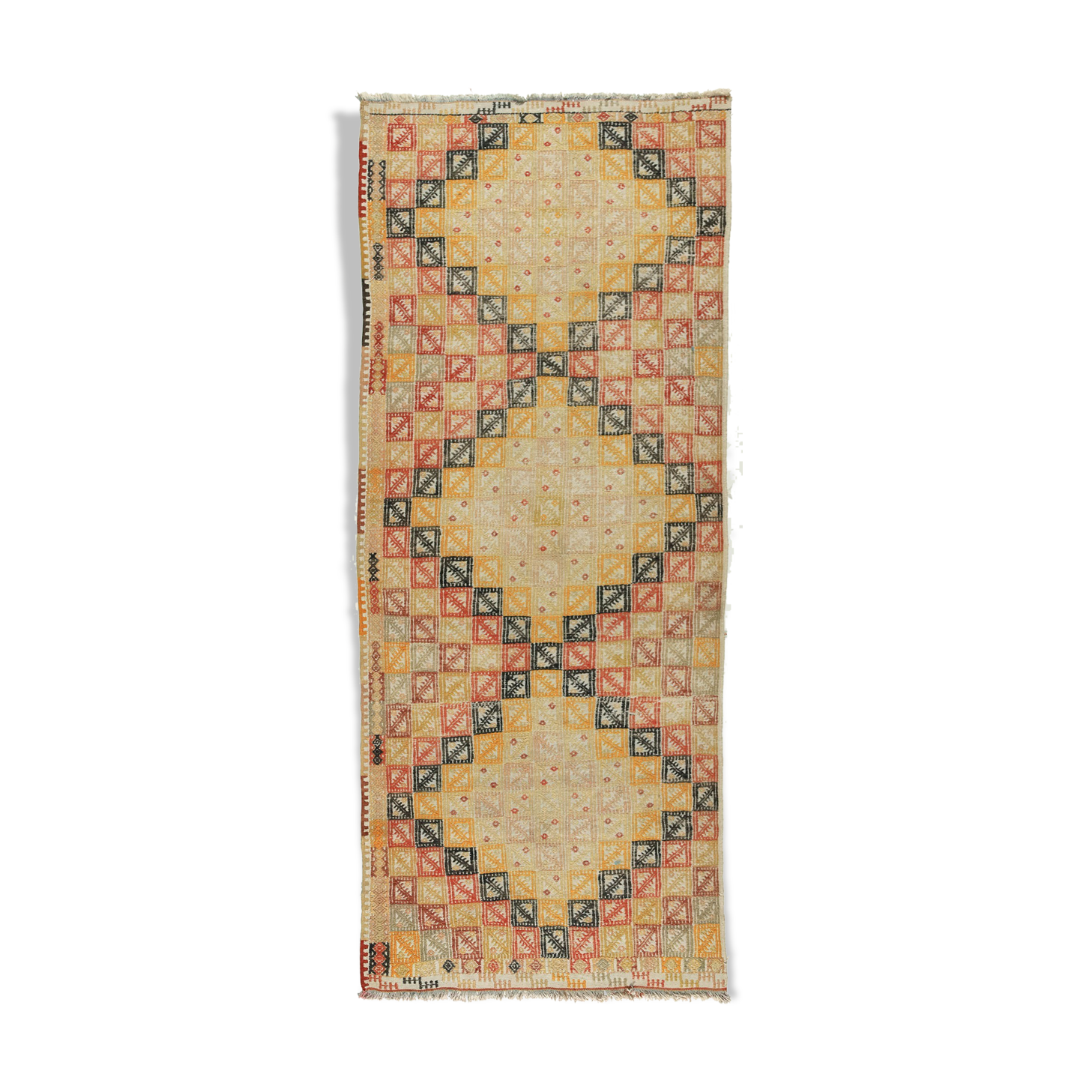 Anatolian handmade kilim rug 238 cm x 92 cm
