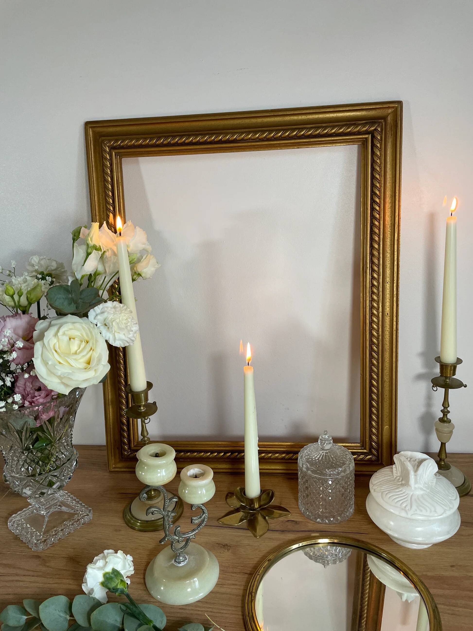 Brass onyx chandelier