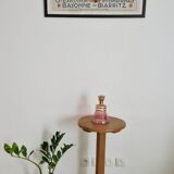 Solid pine wood pedestal table 1940s