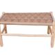Cream rope woven wooden bench, bohemian and warm, natural material