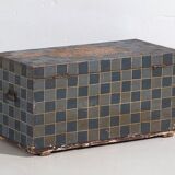 Ancienne malle peinte à décor géométrique (c.1920) #8