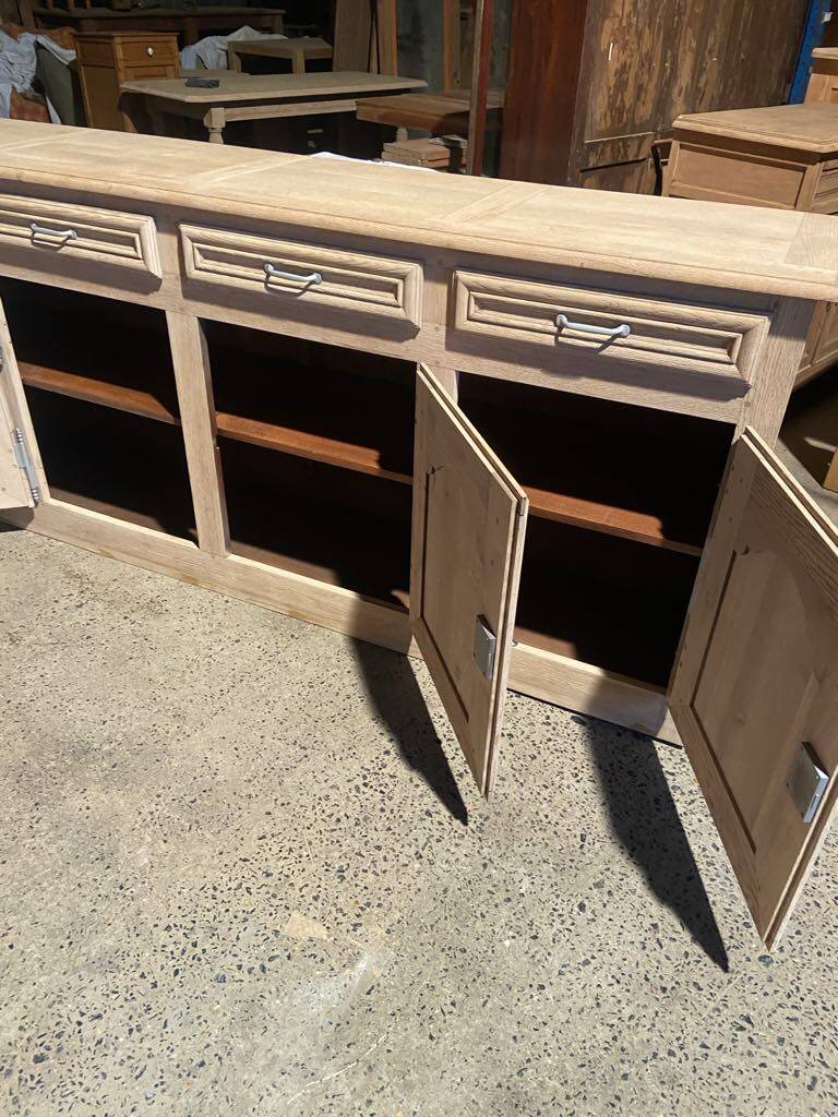 Raw wood sideboard