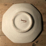 Empty cup pocket in cracked earthenware decoration plums signed Lauray