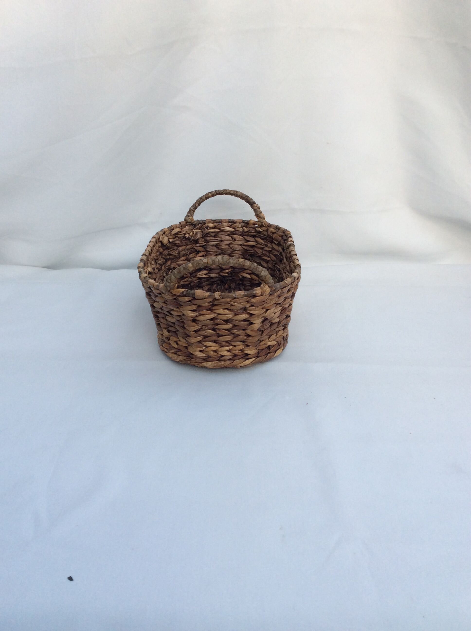 Two-handled wicker basket
