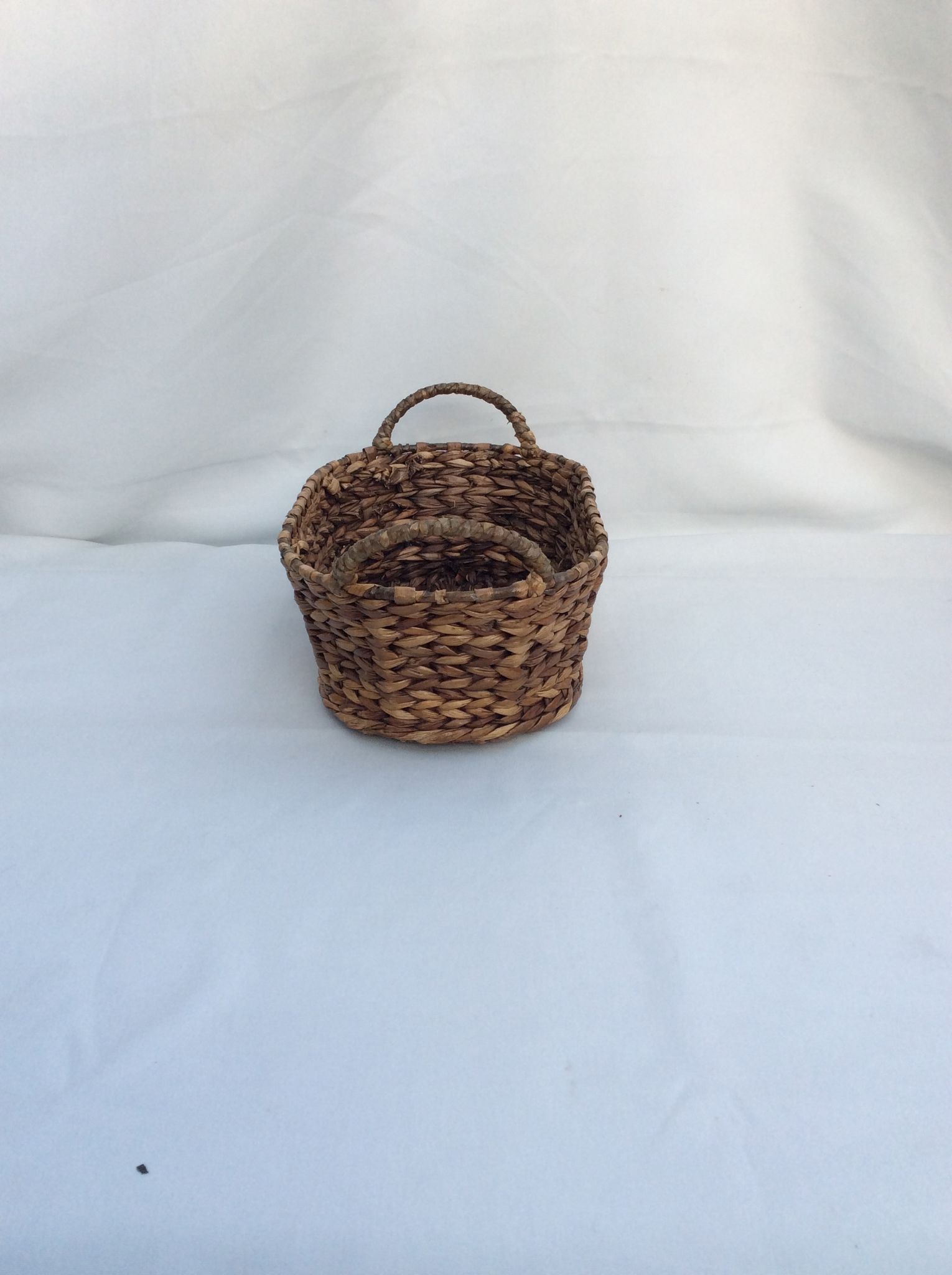 Two-handled wicker basket