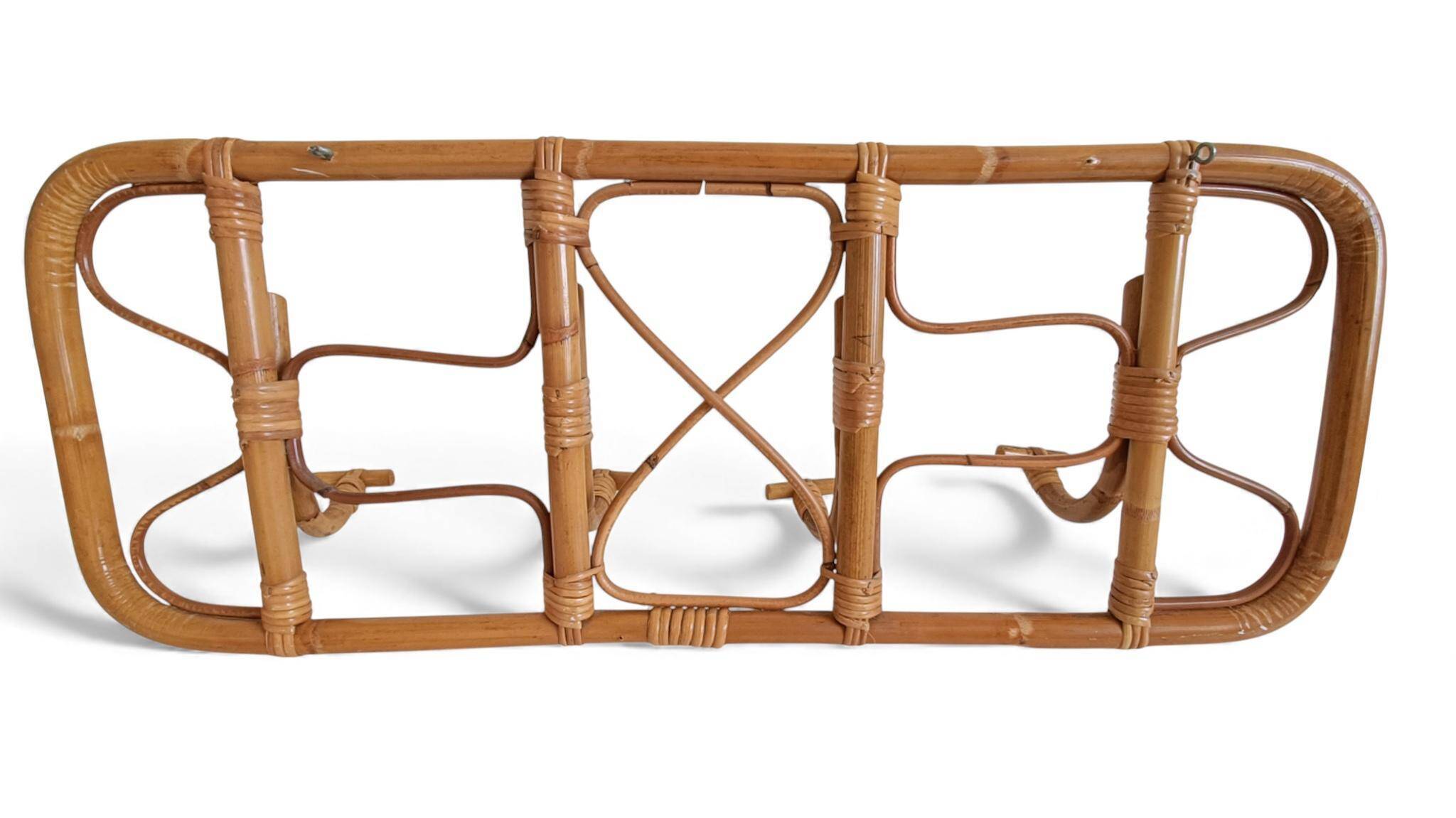 Mid-Century Extra-Large Bamboo & Rattan Coat Rack, Tito Agnoli Style