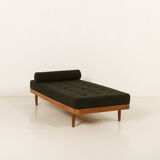 Danish teak daybed in thick boucle fabric, 1960s