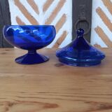 Midnight blue glass jar candy box