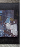 Huile sur toile brutaliste, artiste inconnu, années 1970