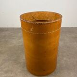Danish leather wastepaper basket by Torben Orskov in Adnet style