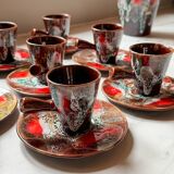 Vallauris coffee service 8 cups, saucers, 2 pitchers, sugar bowl