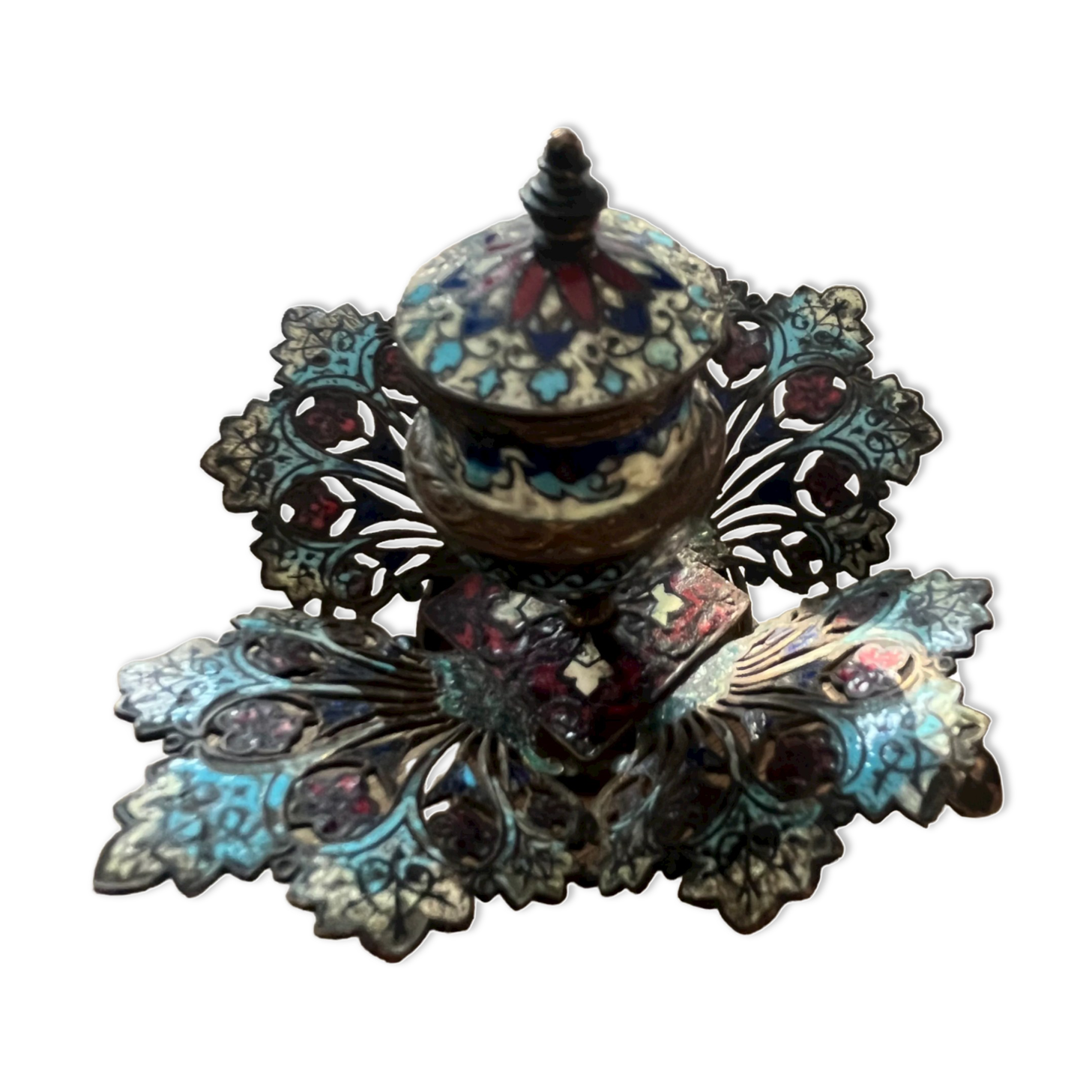 Inkwell in cloisonné email