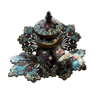Encrier en email cloisonné