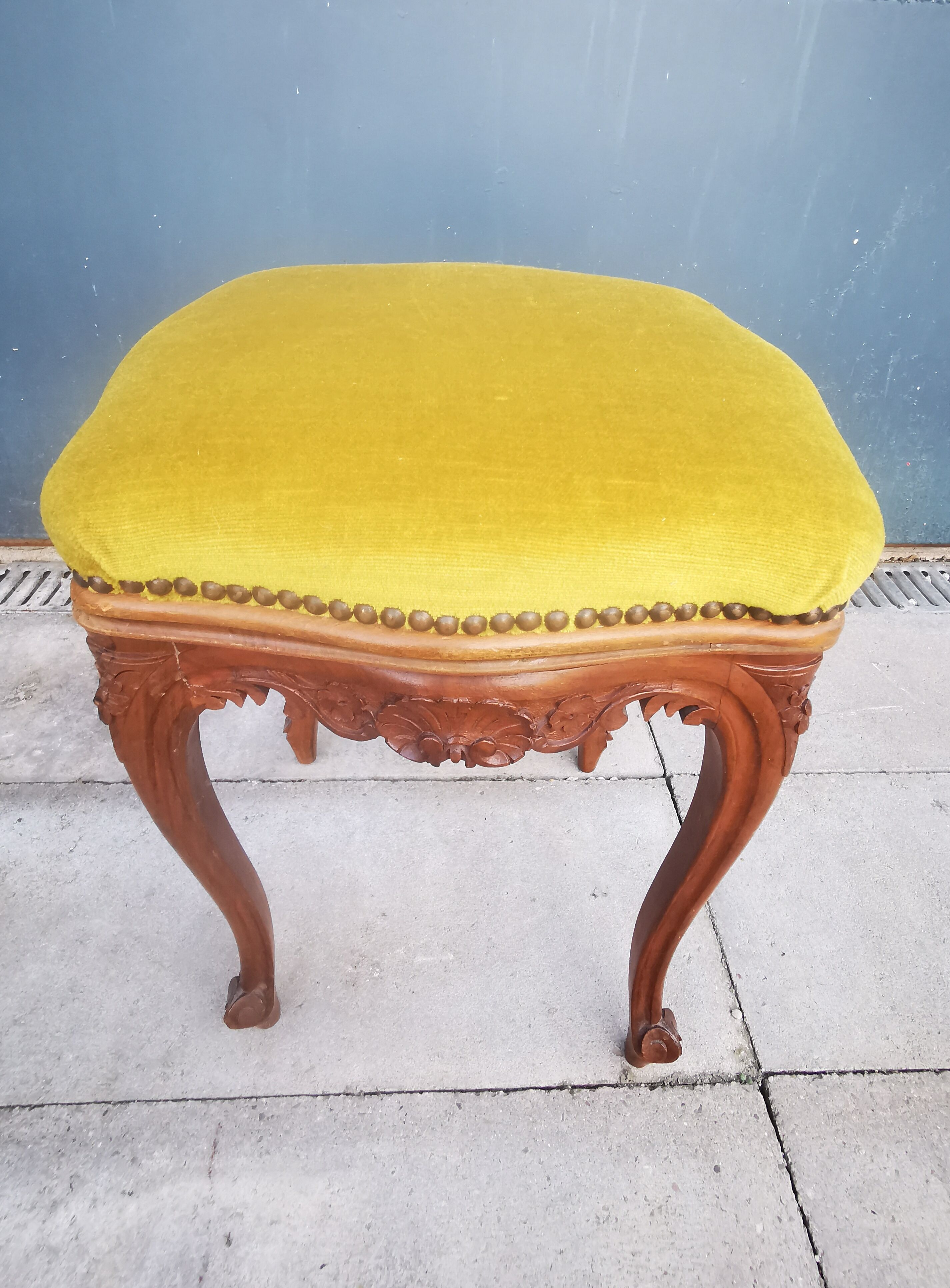 Tabouret de piano style Rocaille assise velours