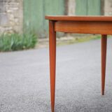 Scandinavian design wooden table, dining room table with integrated extension