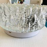 Round cast glass ceiling light