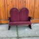 Vintage Art Deco Loveseat with Burgundy Upholstery, 1970