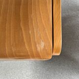 Pair of armchairs blond wood molded 80s