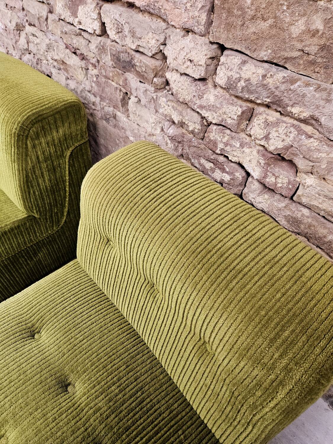 Pair of ribbed armchairs 1970
