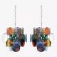 Pair of 4-light hanging chandeliers in Murano glass, Italy, 1980s.