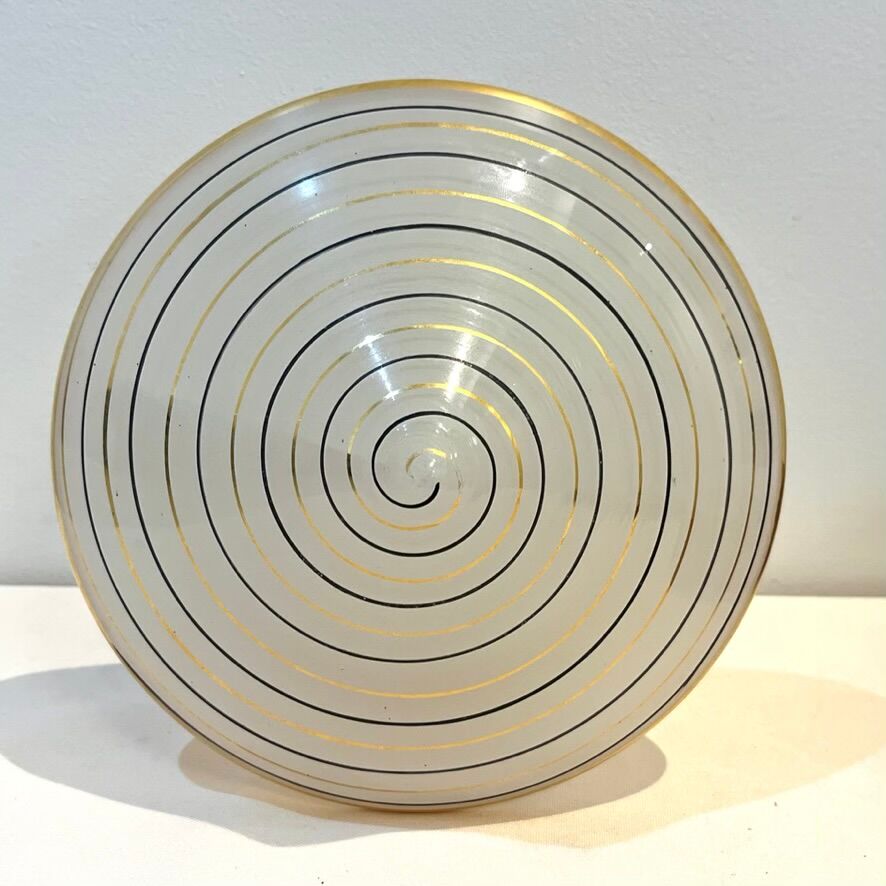 Vintage mushroom-shaped table lamp in Murano glass with wooden base