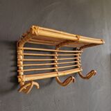 Rattan coat rack