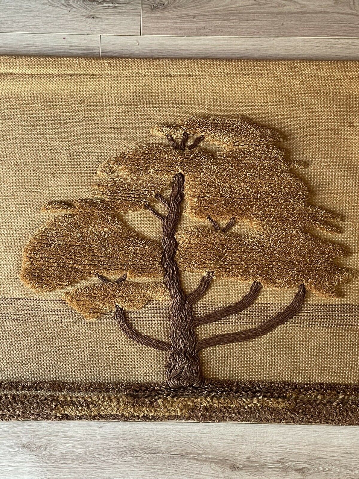 Tapisserie ancienne années 70, " don freedman " deco vintage bohème chic, arbre