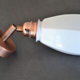 Original articulated wall lamp in white opaline and copper support