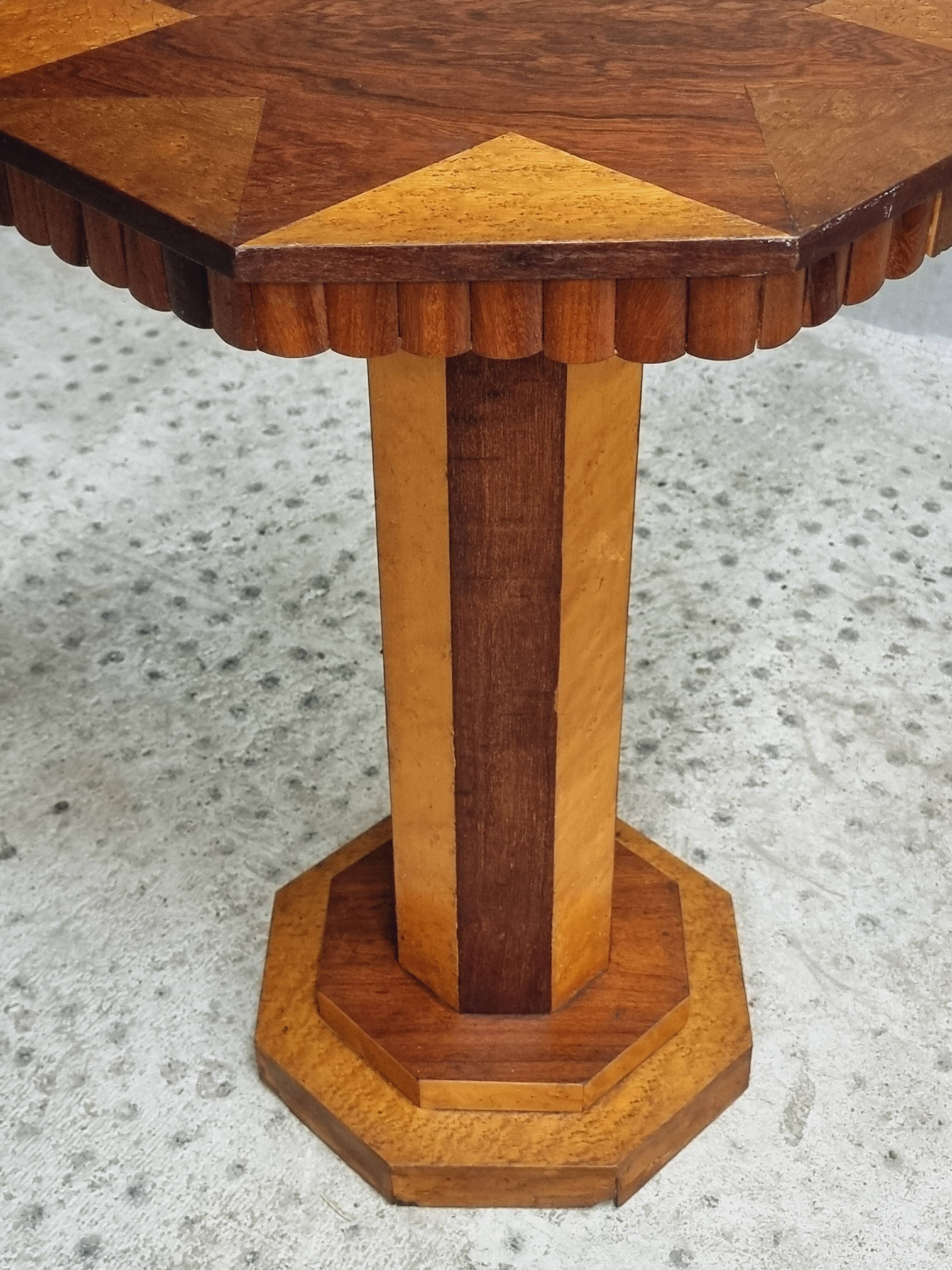 Art Deco side table plant table octagonal