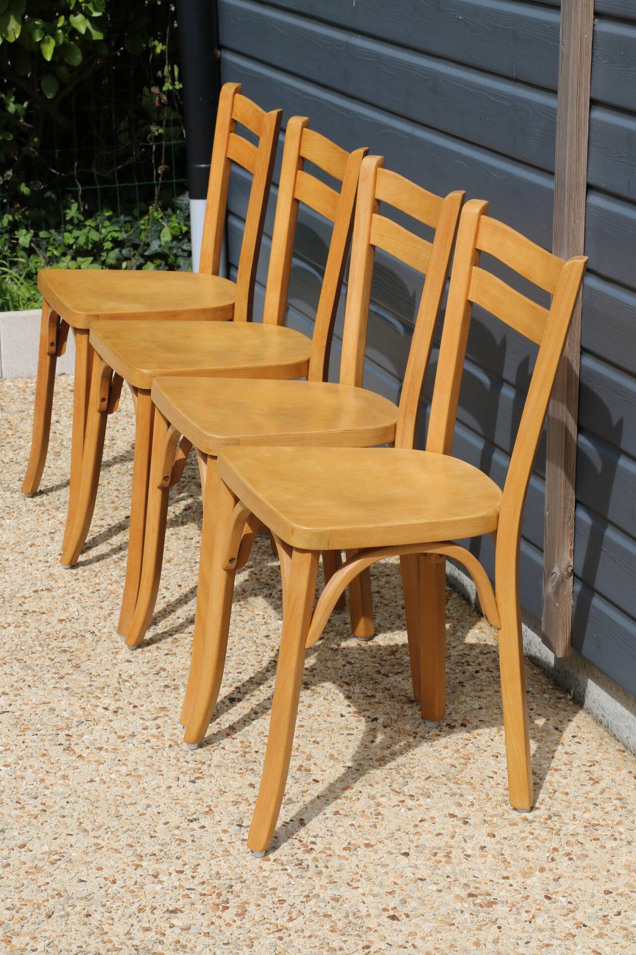 5 Baumann chairs No. 19 in light beech.