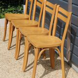 5 Baumann chairs No. 19 in light beech.