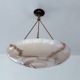 Art Deco Pink Glass Bakelite Pendant Light
